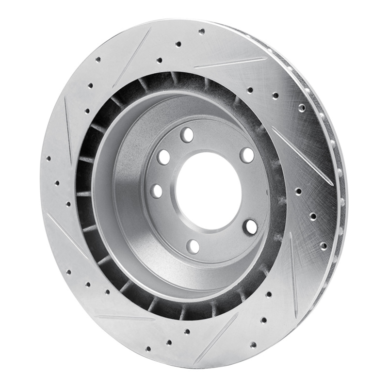 Picture of R1 05-18 Porsche CAYENNE Rear Left Drilled & Slotted Silver Brake Rotor