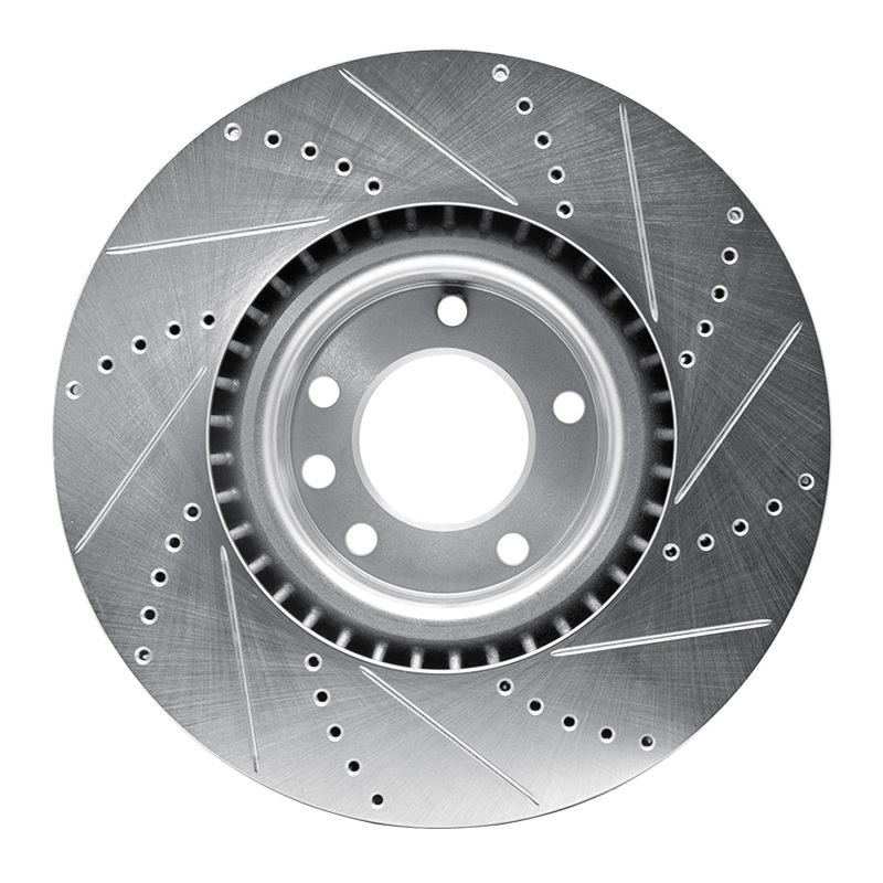 Picture of R1 08-09 Porsche CAYENNE Front Left Drilled & Slotted Silver Brake Rotor