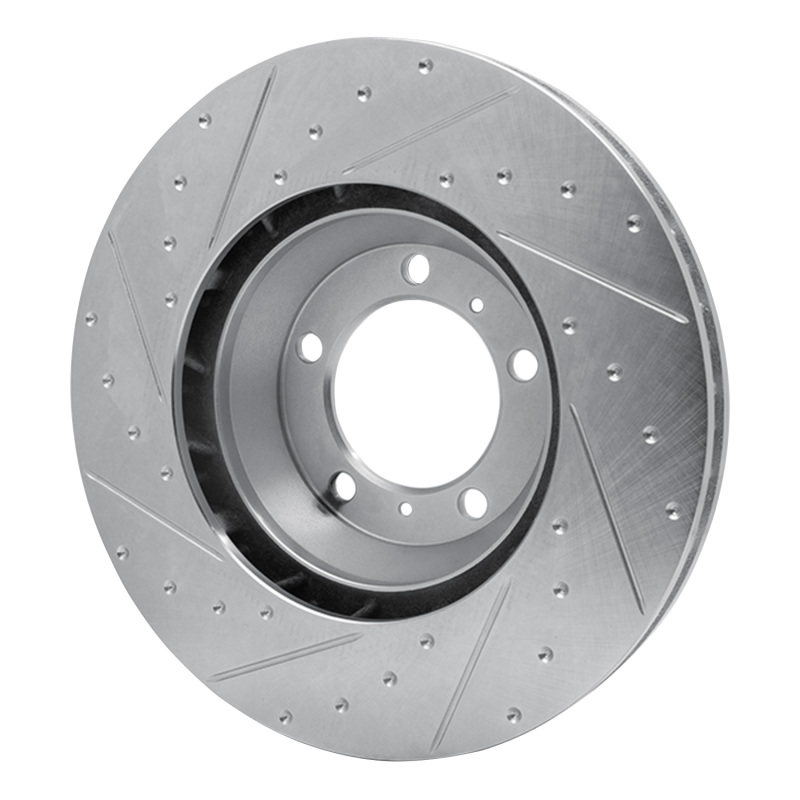 Picture of R1 17-23 Porsche Panamera Right Front Drilled & Slotted Silver Brake Rotor