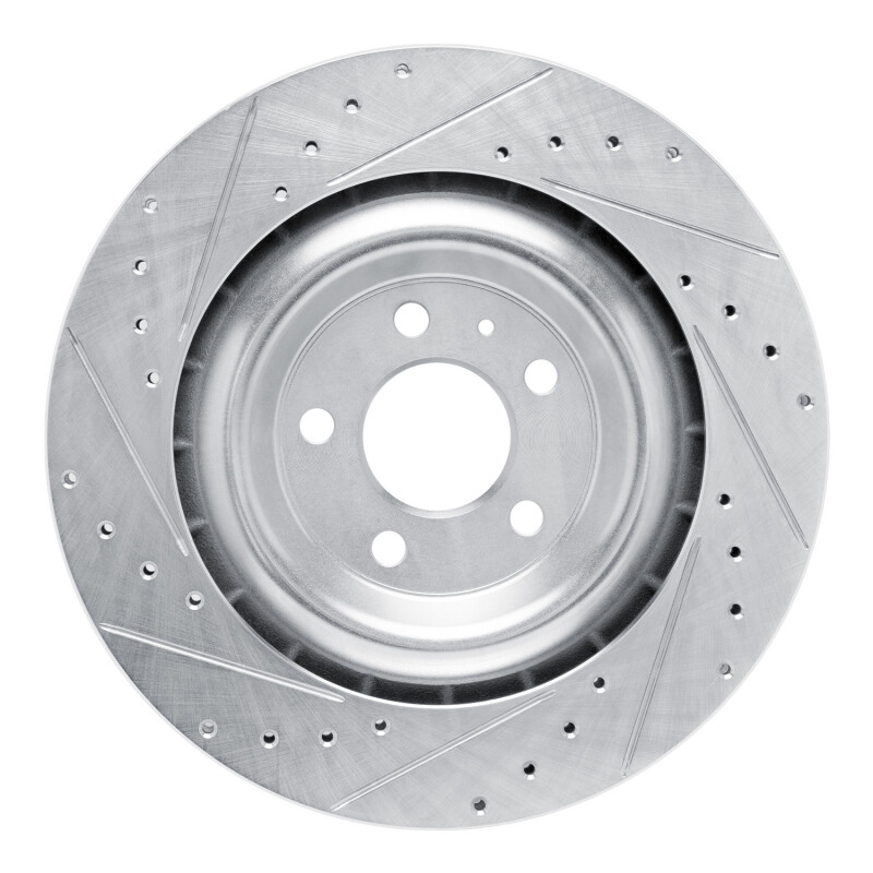 Picture of R1 15-18 Porsche Macan Rear Right Drilled & Slotted Silver Brake Rotor