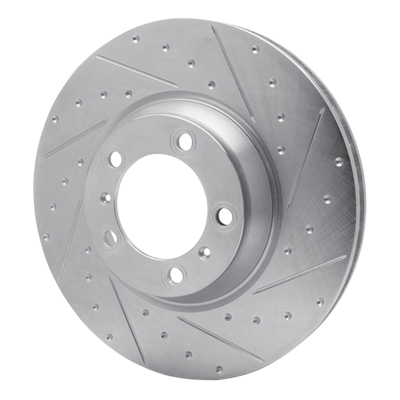 Picture of R1 17-23 Porsche Panamera Right Front Drilled & Slotted Silver Brake Rotor