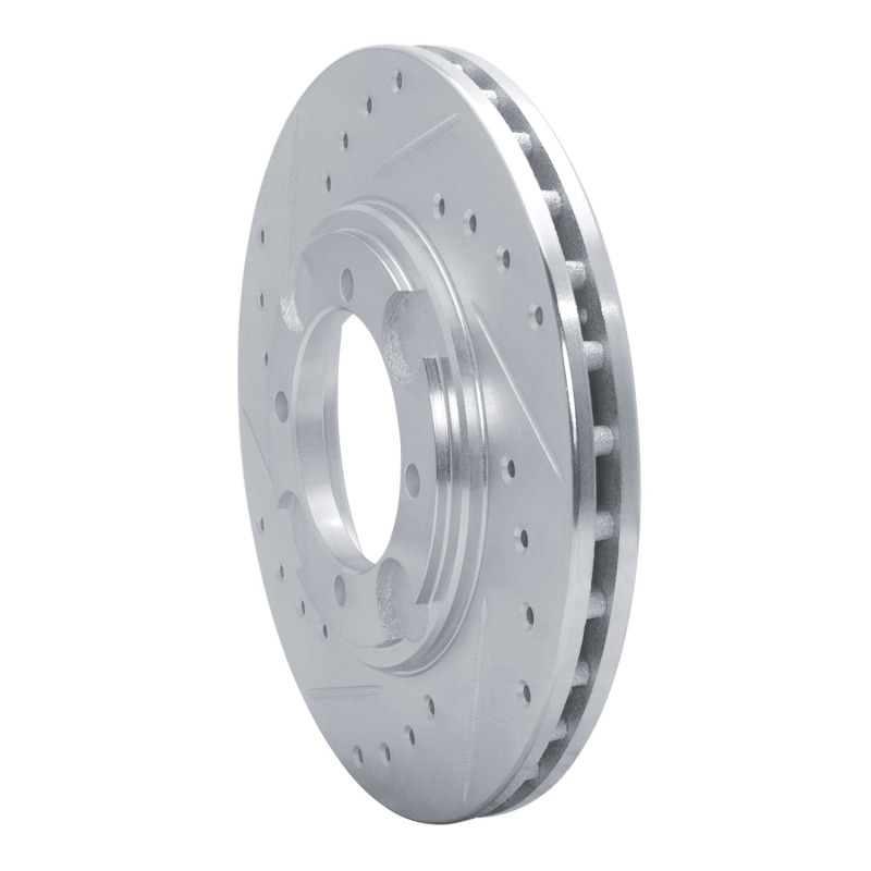 Picture of R1 92-98 Hyundai TIBURON Front Left Drilled & Slotted Silver Brake Rotor