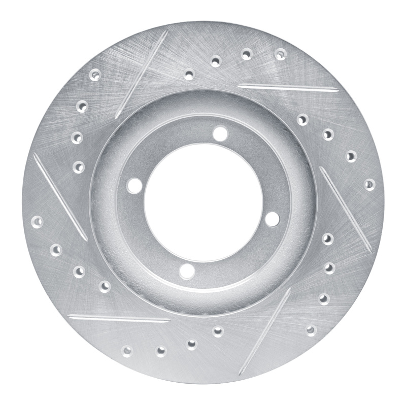 Picture of R1 92-98 Hyundai TIBURON Front Right Drilled & Slotted Silver Brake Rotor