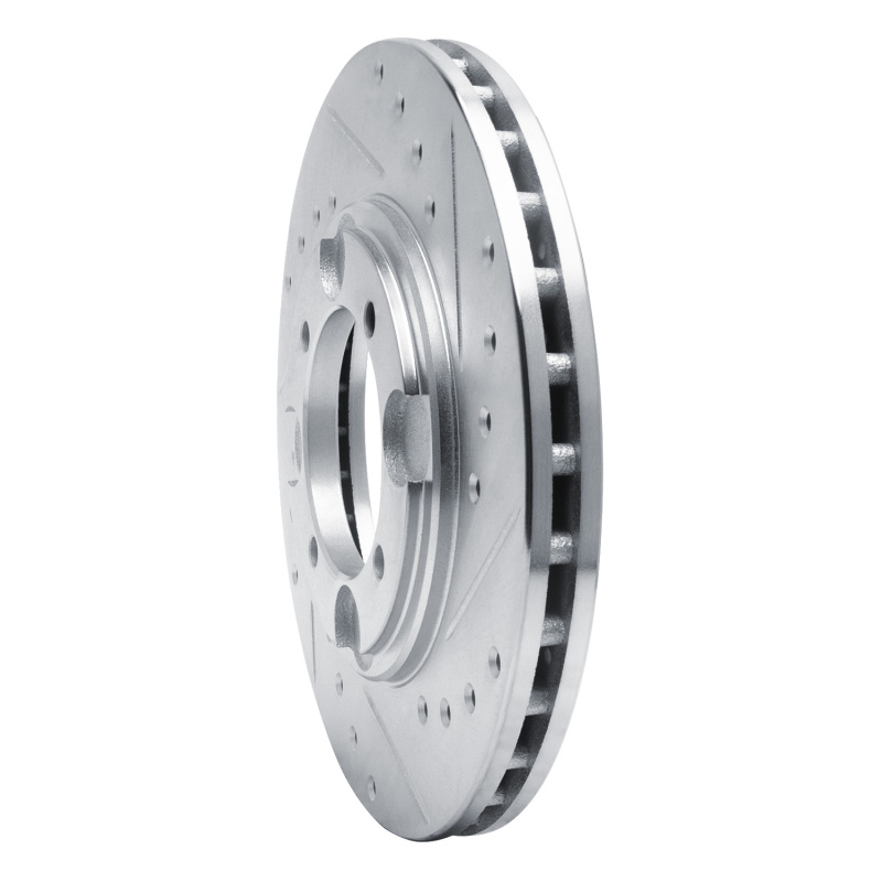 Picture of R1 92-98 Hyundai TIBURON Front Right Drilled & Slotted Silver Brake Rotor
