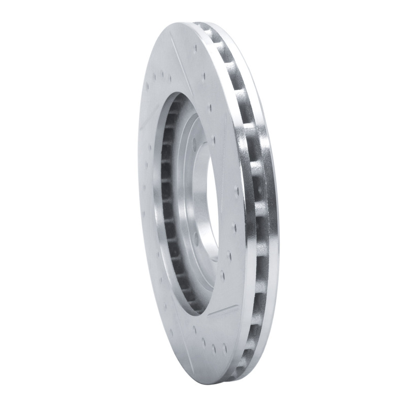 Picture of R1 92-98 Hyundai TIBURON Front Left Drilled & Slotted Silver Brake Rotor