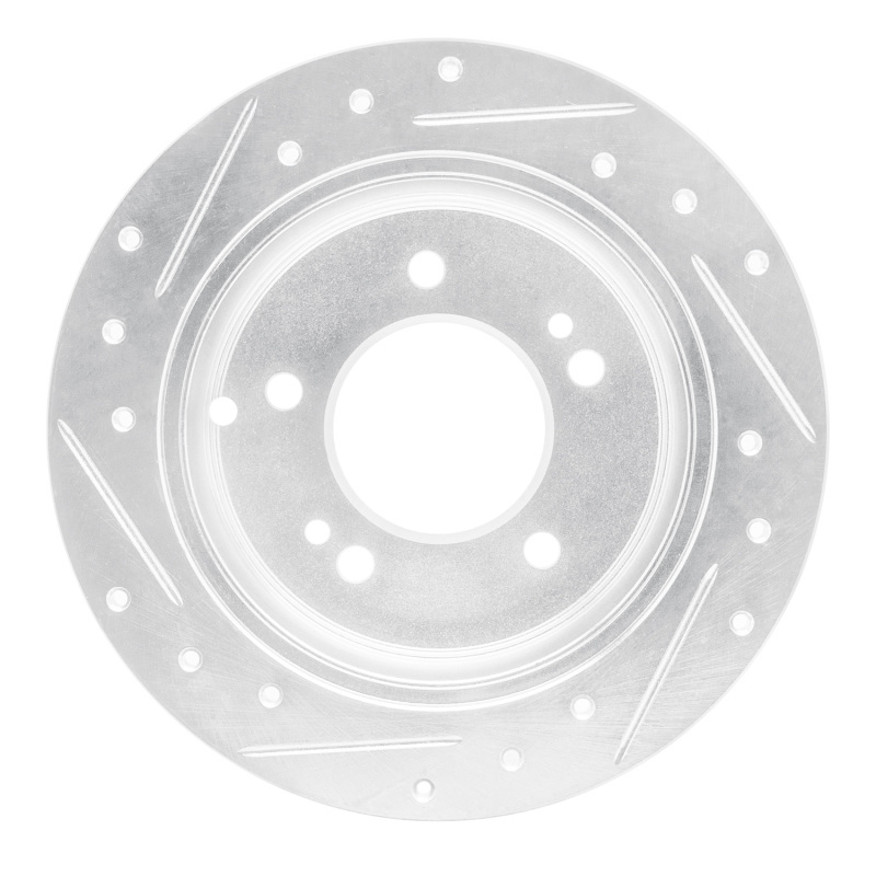 Picture of R1 01-10 Hyundai TUCSON Rear Right Drilled & Slotted Silver Brake Rotor