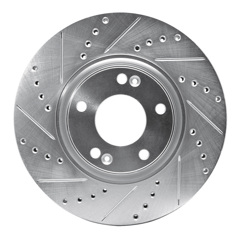 Picture of R1 04-11 Hyundai AZERA Front Left Drilled & Slotted Silver Brake Rotor