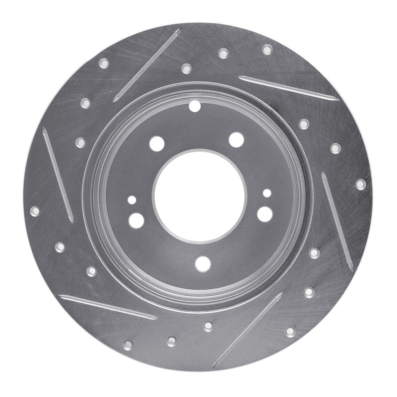 Picture of R1 05-20 Hyundai TUCSON Rear Right Drilled & Slotted Silver Brake Rotor