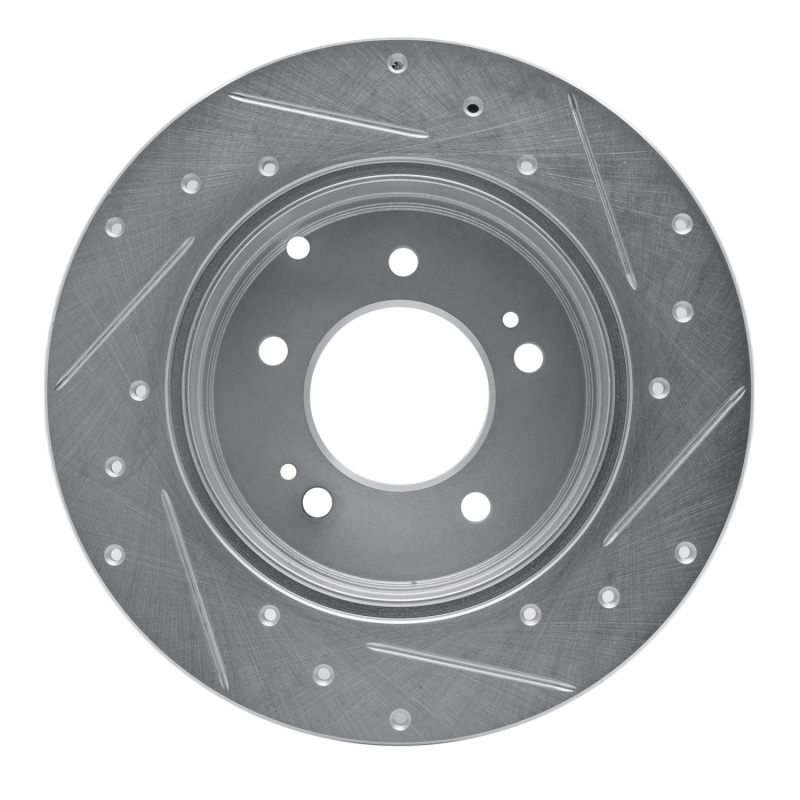 Picture of R1 05-20 Hyundai TUCSON Rear Left Drilled & Slotted Silver Brake Rotor