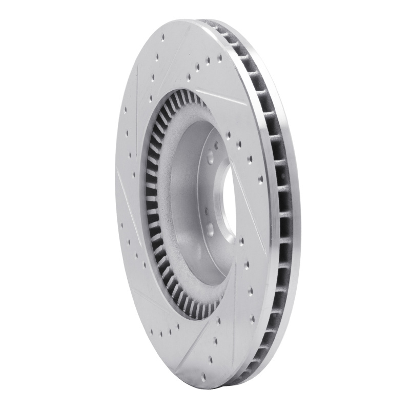 Picture of R1 09-11 Hyundai Genesis Sedan Front Right Drilled & Slotted Silver Brake Rotor
