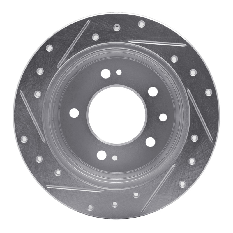 Picture of R1 09-16 Hyundai TUCSON Rear Right Drilled & Slotted Silver Brake Rotor