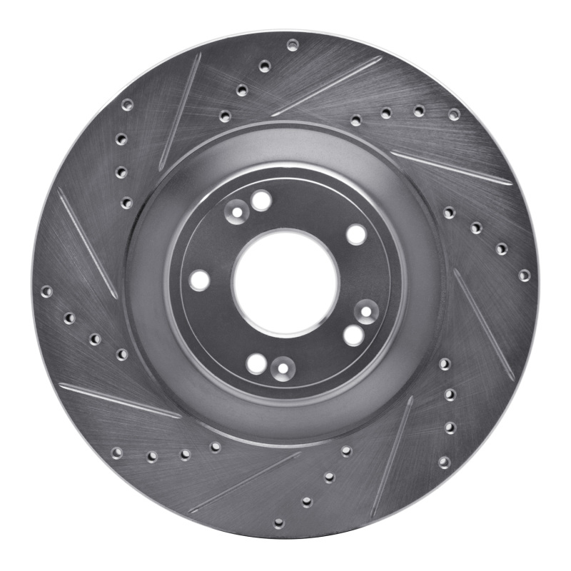 Picture of R1 11-17 Genesis G80 Front Left Drilled & Slotted Silver Brake Rotor