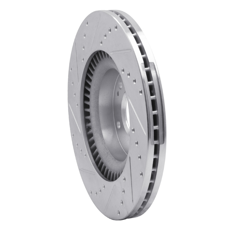 Picture of R1 10-16 Hyundai Genesis Coupe Front Right Drilled & Slotted Silver Brake Rotor
