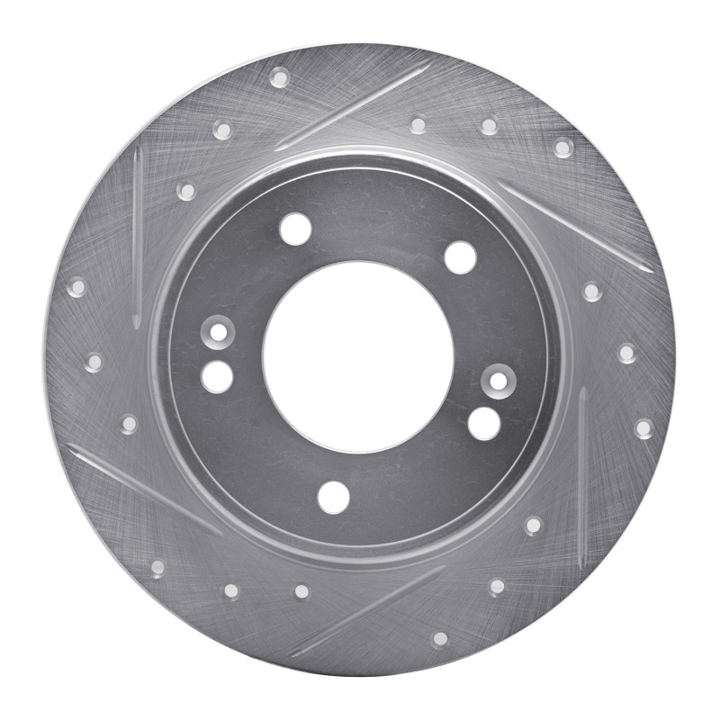 Picture of R1 11-25 Hyundai Elantra Coupe Rear Left Drilled & Slotted Silver Brake Rotor