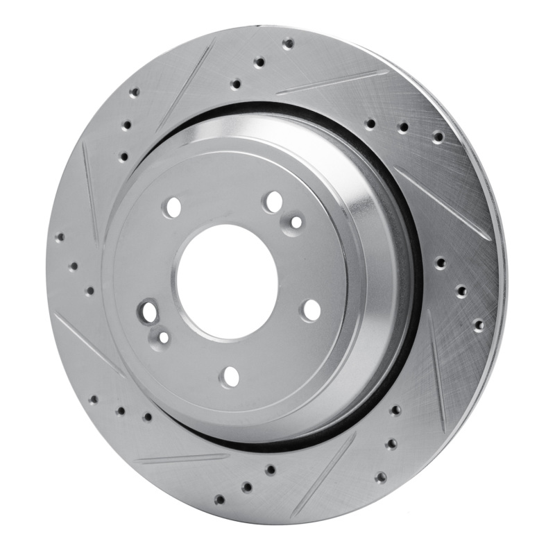 Picture of R1 11-17 Hyundai Equus Rear Left Drilled & Slotted Silver Brake Rotor