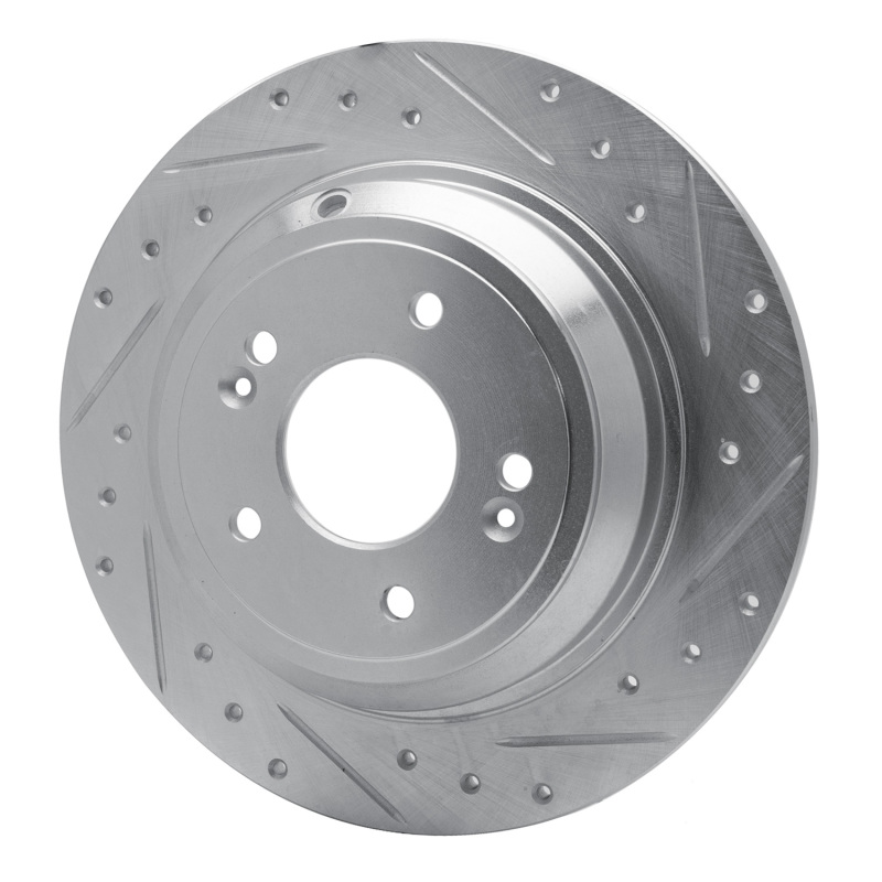 Picture of R1 09-20 Genesis G80 Rear Right Drilled & Slotted Silver Brake Rotor