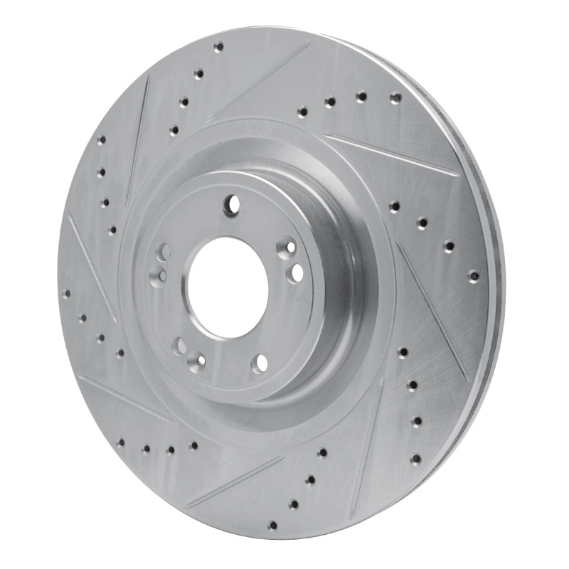Picture of R1 12-17 Genesis G80 Front Left Drilled & Slotted Silver Brake Rotor