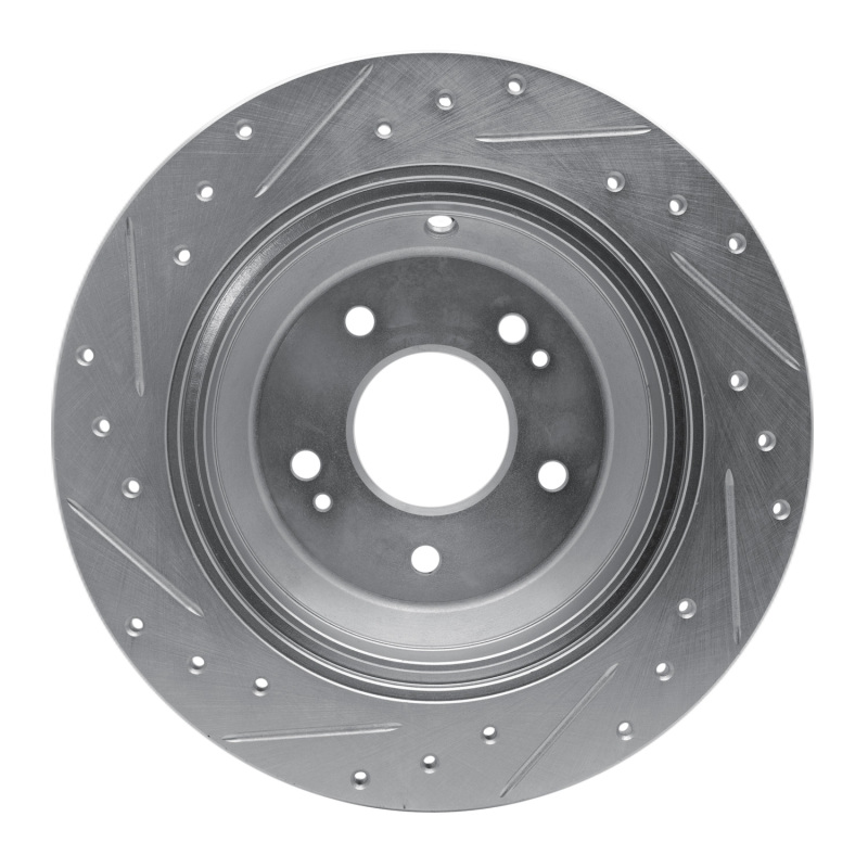 Picture of R1 09-20 Genesis G80 Rear Right Drilled & Slotted Silver Brake Rotor