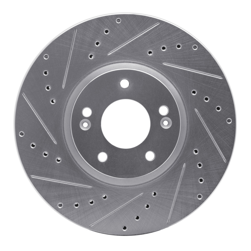 Picture of R1 07-12 Hyundai Veracruz Front Left Drilled & Slotted Silver Brake Rotor