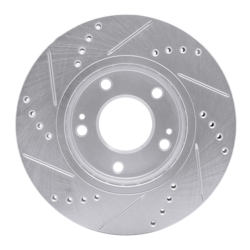 Picture of R1 01-05 Hyundai SANTA FE Front Right Drilled & Slotted Silver Brake Rotor
