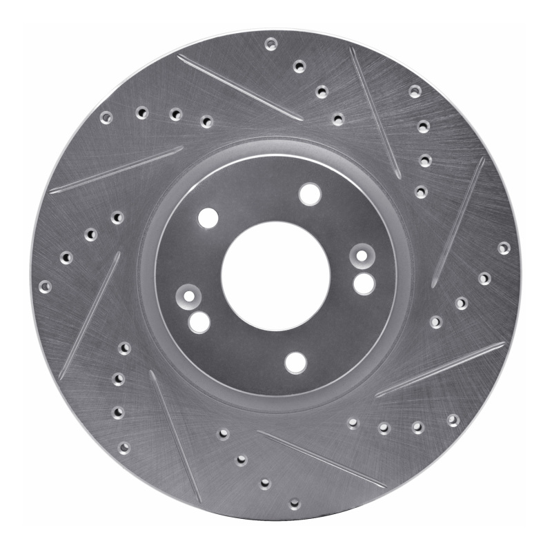 Picture of R1 07-12 Hyundai Veracruz Front Right Drilled & Slotted Silver Brake Rotor