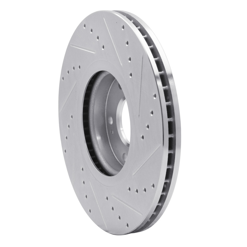 Picture of R1 07-12 Hyundai Veracruz Front Left Drilled & Slotted Silver Brake Rotor