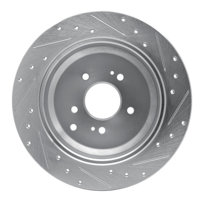 Picture of R1 07-12 Hyundai Veracruz Rear Left Drilled & Slotted Silver Brake Rotor