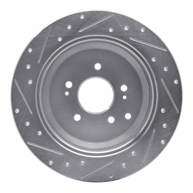 Picture of R1 07-12 Hyundai Veracruz Rear Right Drilled & Slotted Silver Brake Rotor