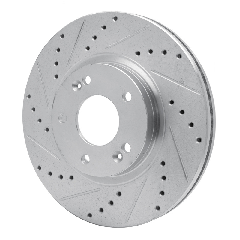 Picture of R1 10-13 Hyundai SANTA FE Front Left Drilled & Slotted Silver Brake Rotor