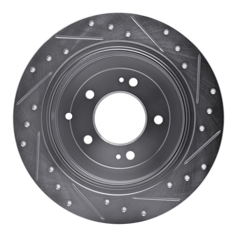 Picture of R1 16-22 Hyundai TUCSON Rear Left Drilled & Slotted Silver Brake Rotor