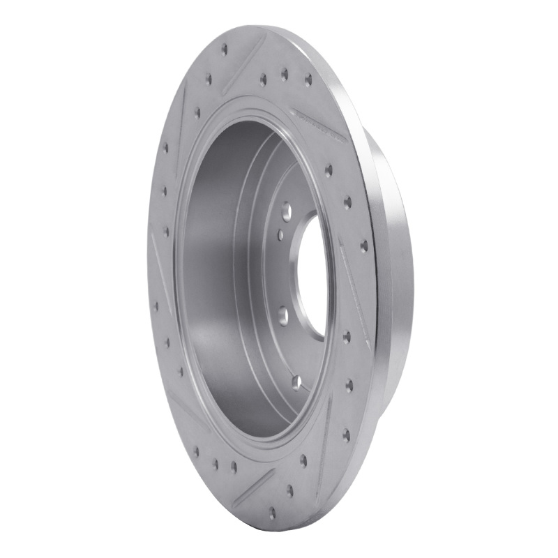 Picture of R1 16-22 Hyundai TUCSON Rear Right Drilled & Slotted Silver Brake Rotor