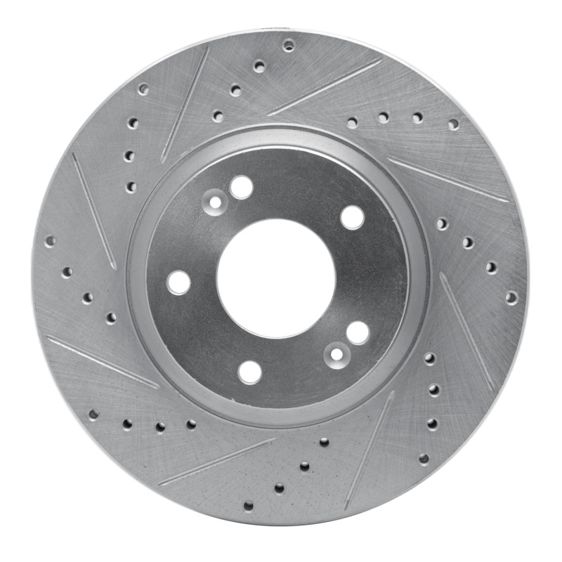 Picture of R1 10-13 Hyundai SANTA FE Front Left Drilled & Slotted Silver Brake Rotor