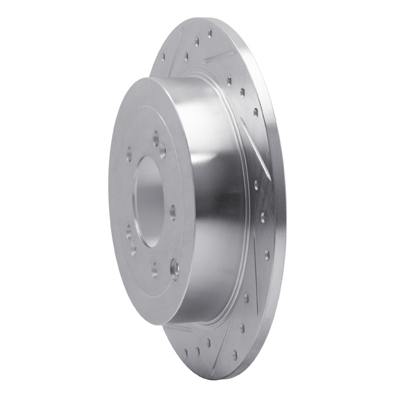 Picture of R1 16-22 Hyundai TUCSON Rear Left Drilled & Slotted Silver Brake Rotor
