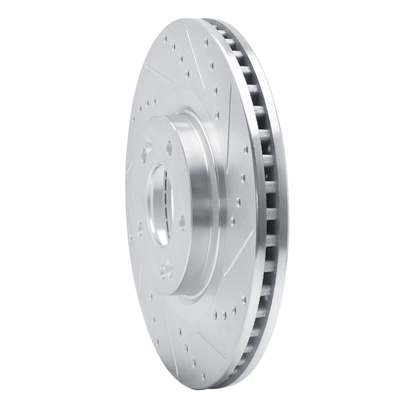 Picture of R1 13-20 Hyundai SANTA FE Front Right Drilled & Slotted Silver Brake Rotor