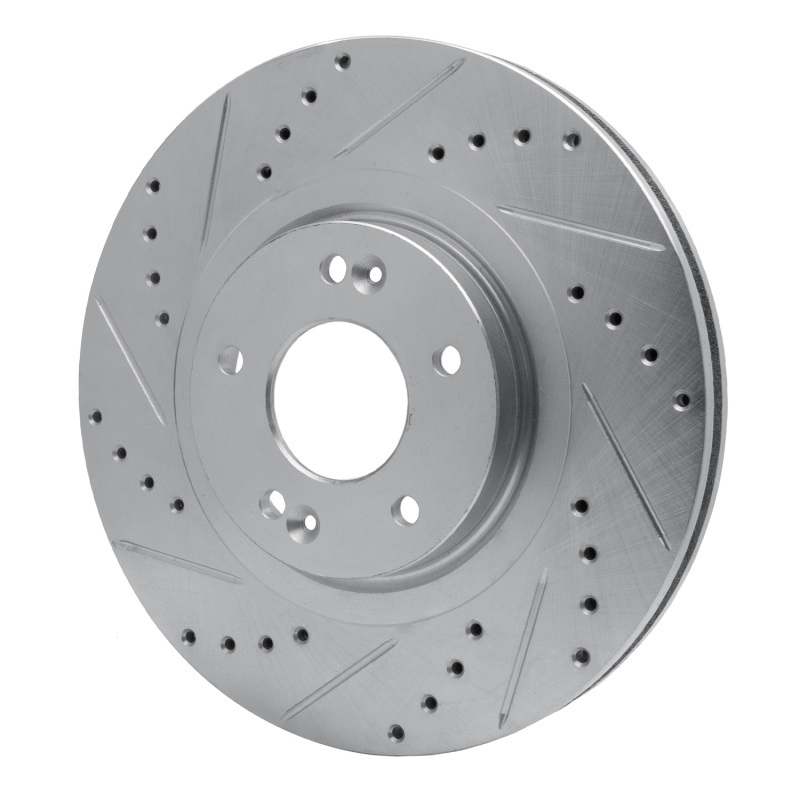 Picture of R1 13-20 Hyundai SANTA FE Sport Front Left Drilled & Slotted Silver Brake Rotor