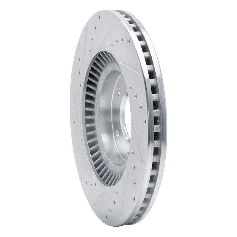 Picture of R1 13-20 Hyundai SANTA FE Front Right Drilled & Slotted Silver Brake Rotor