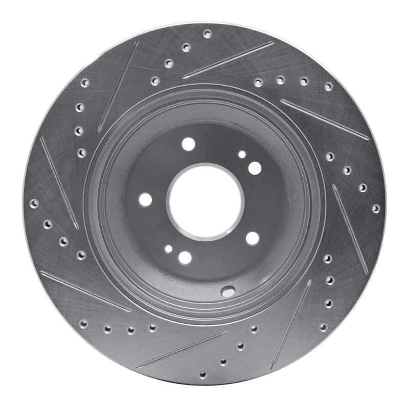 Picture of R1 18-23 Genesis G80 Rear Right Drilled & Slotted Silver Brake Rotor