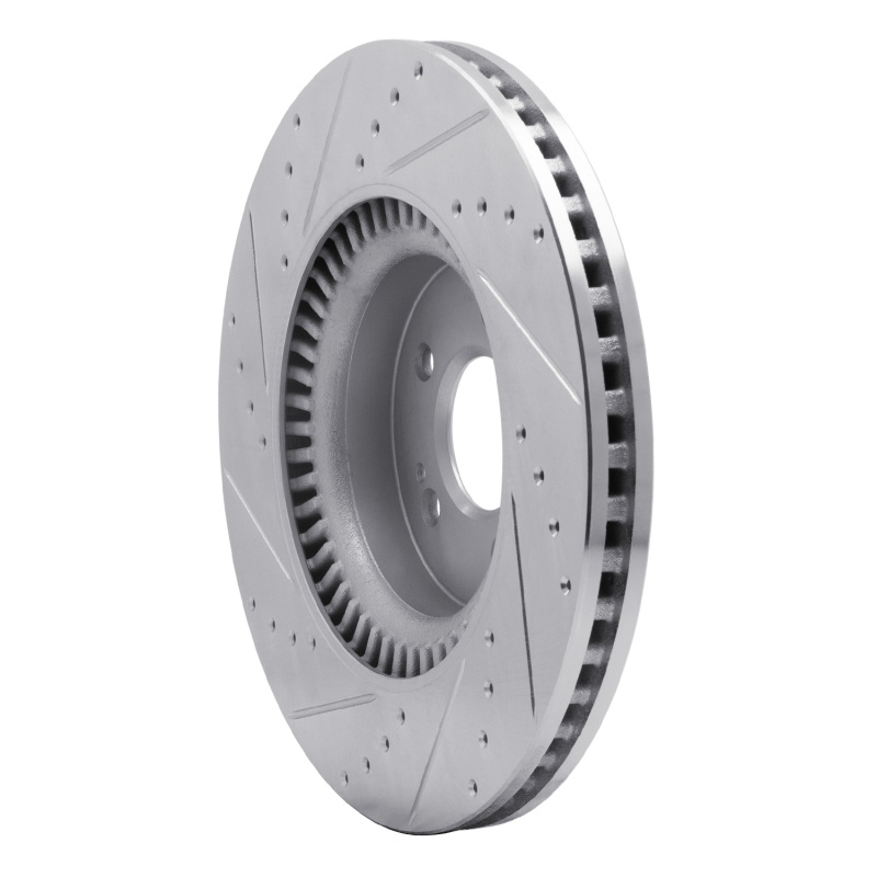 Picture of R1 18-20 Genesis G80 Front Right Drilled & Slotted Silver Brake Rotor