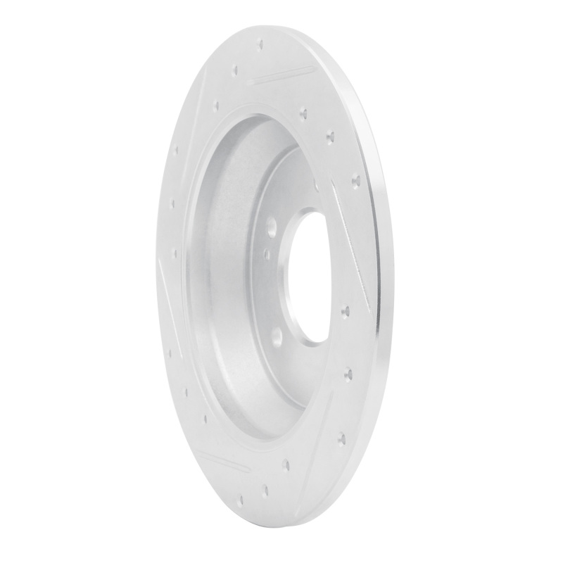 Picture of R1 14-23 Hyundai Kona Rear Right Drilled & Slotted Silver Brake Rotor