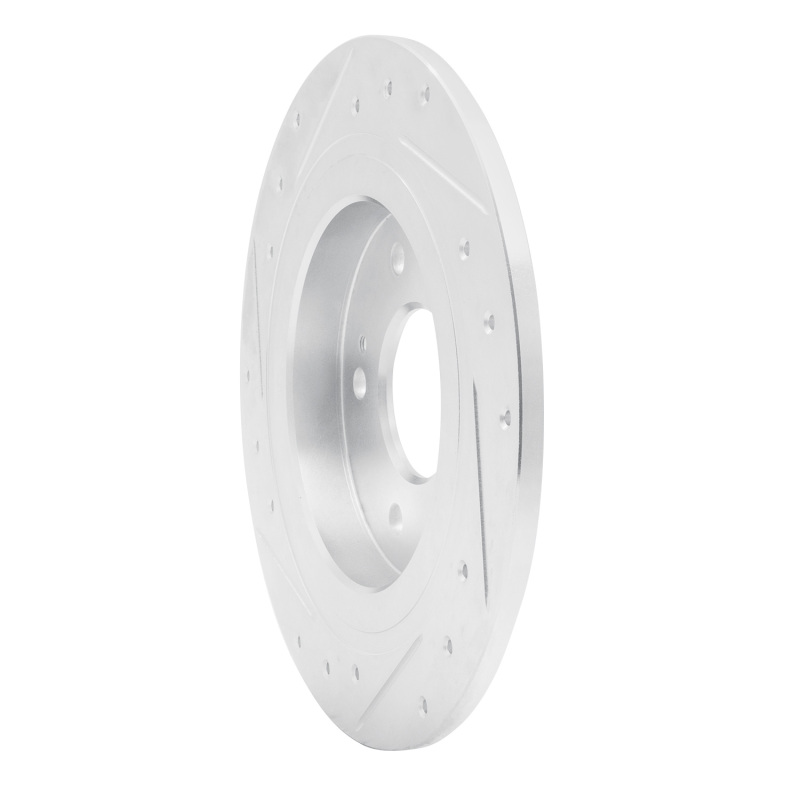Picture of R1 18-25 Hyundai Kona Rear Right Drilled & Slotted Silver Brake Rotor