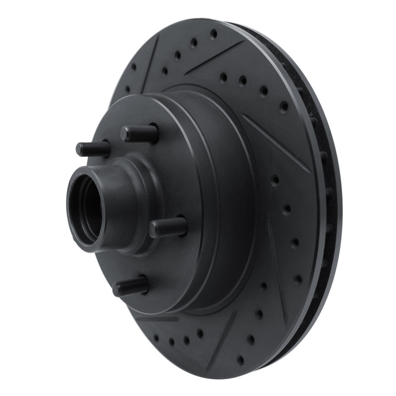 Picture of R1 90-90 Cadillac BROUGHAM Front Left Drilled & Slotted Black Brake Rotor