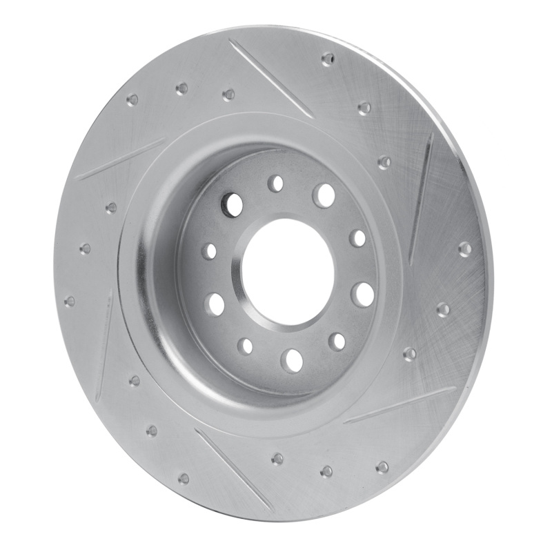 Picture of R1 14-19 Fiat 500L Rear Left Drilled & Slotted Silver Brake Rotor
