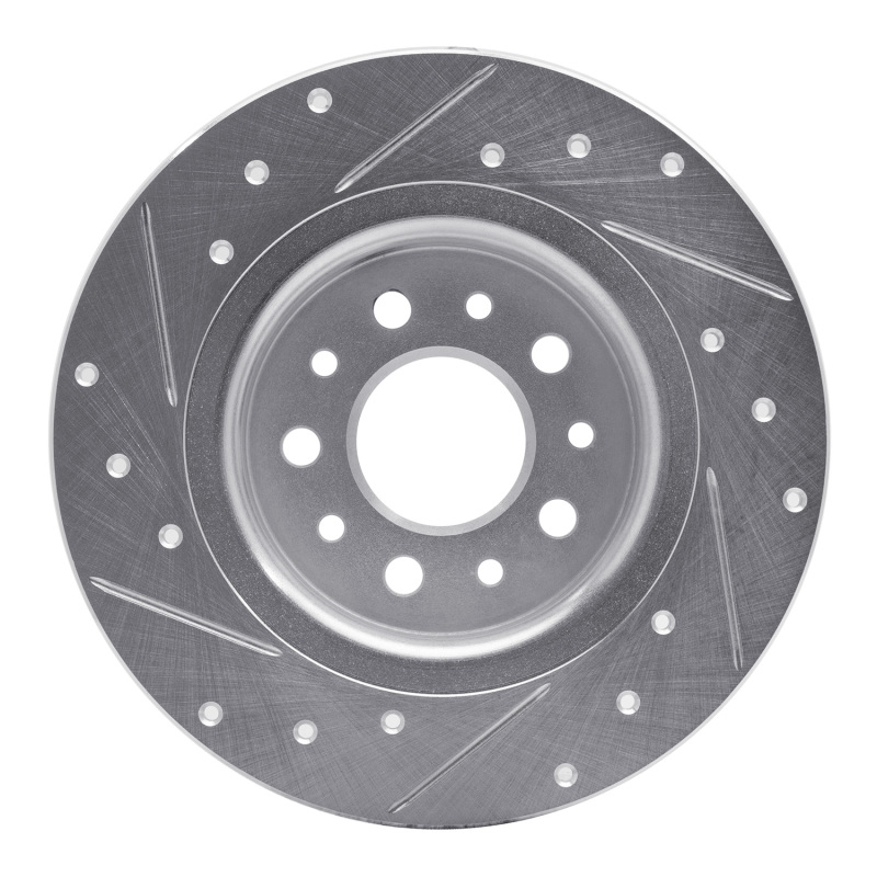 Picture of R1 14-19 Fiat 500L Rear Right Drilled & Slotted Silver Brake Rotor