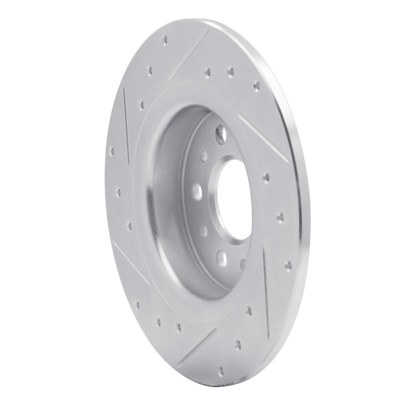 Picture of R1 14-19 Fiat 500L Rear Right Drilled & Slotted Silver Brake Rotor