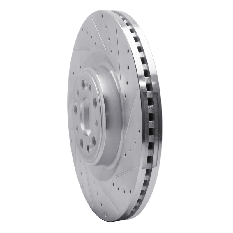 Picture of R1 17-22 Genesis G90 Front Right Drilled & Slotted Silver Brake Rotor