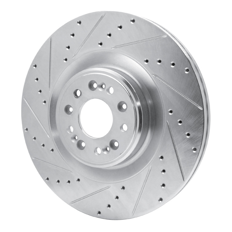 Picture of R1 17-22 Genesis G90 Front Left Drilled & Slotted Silver Brake Rotor