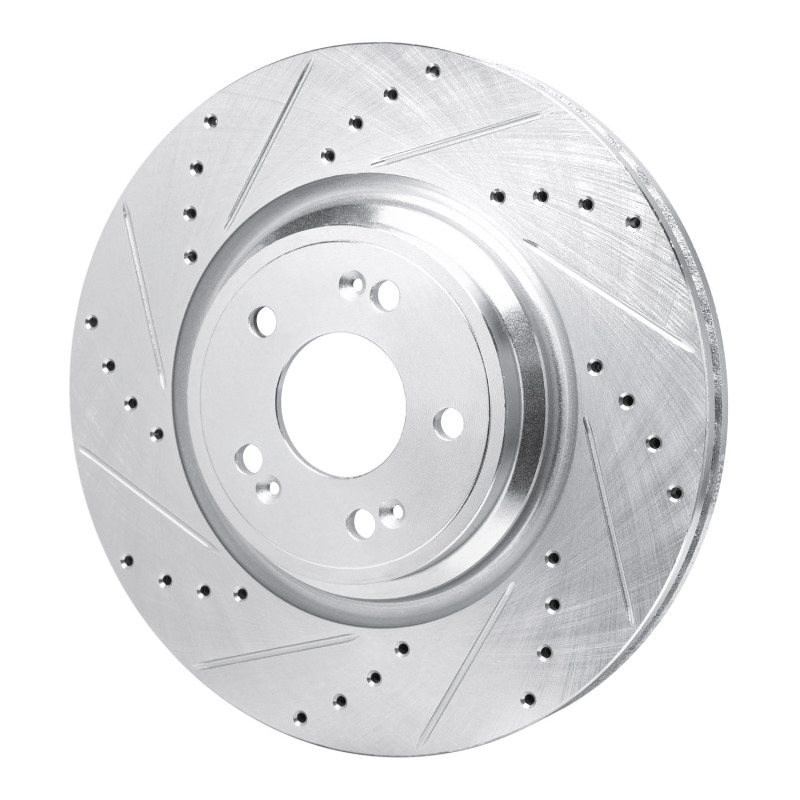 Picture of R1 21-25 Genesis GV70 Front Left Drilled & Slotted Silver Brake Rotor