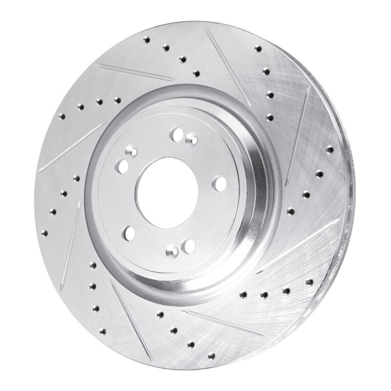 Picture of R1 21-25 Genesis GV70 Front Right Drilled & Slotted Silver Brake Rotor