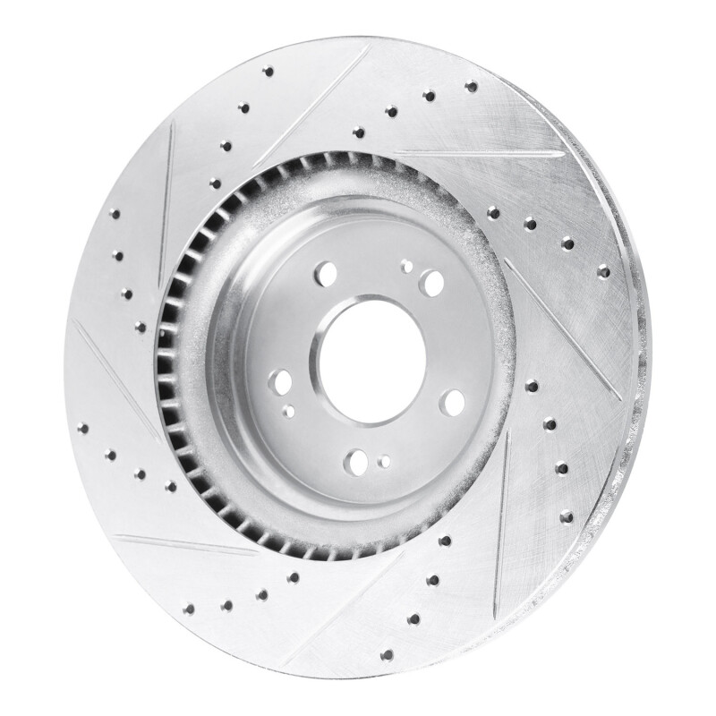 Picture of R1 21-25 Genesis GV70 Front Right Drilled & Slotted Silver Brake Rotor