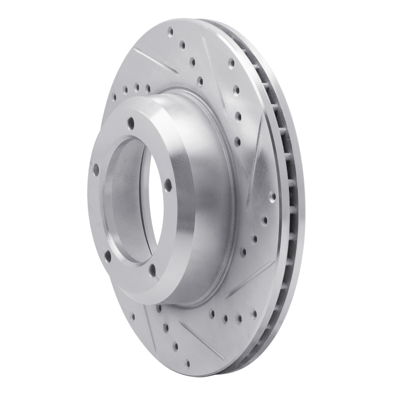 Picture of R1 90-16 Land Rover Range Rover Front Right Drilled & Slotted Silver Brake Rotor
